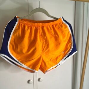 Nike Orange and Blue‎ Athletic Shorts size large